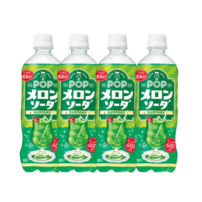 산토리 POP 팝 멜론 소다 일본 멜론 주스 음료, 4개, 500ml