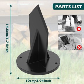 간편하고 안전한 장작 스플리터 킨들링 스틸 통나무 효율적인 목재 웨지 야외 캠핑 바베큐 피크닉용 불멍 필수템, black