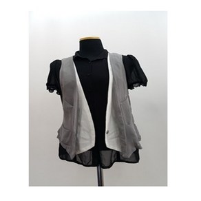 F0806 배색 이중 쉬폰 시폰 조끼 Vest 베스트