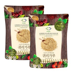 푸른들판 캐나다산 생 귀리 오트밀 분말 가루 무가당 파우더 100% 베이킹 곡물, 500g, 2개