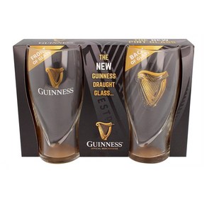 기네스 그래비티 비어 글라스 567g 2개입 맥주잔 Guinness Gravity Beer Glasses Set Embossed 20oz Set of