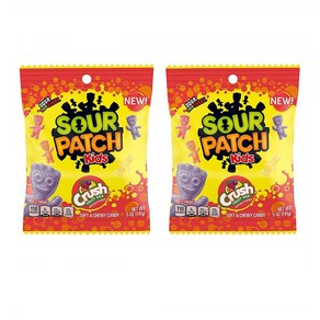 Sou Patch Kids Cush Fuit Mix Candy 사워패치키즈 크러쉬 후르츠 믹스 캔디 5oz(141g) 2팩, 141g, 2개