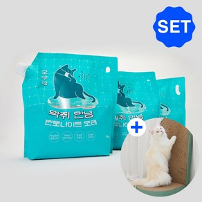 [핏펫] 포우장 악취안녕 벤토나이트 모래6kg x 3개+냥쌤 스트레스 제로 스크래처 SET