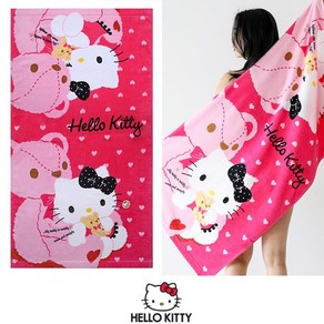 Hello Kitty 헬로키티 키티베어 바스타올 350g 70x130cm, 핑크, 1개