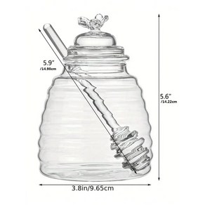 BITERE 가정용 허니디퍼세트 다용도 꿀단지 대용량, 1세트, 450ml유리병