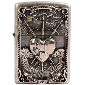 ZIPPO 지포라이터 Thee of swods SS925 은지포 오일포함