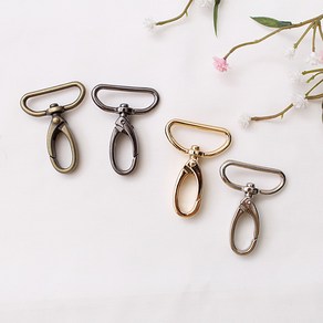 국산) 30mm 금속 가방연결고리 개고리(2개), 골드, 2개