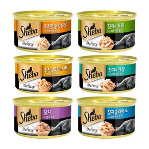 쉬바 고양이캔 85G 6가지맛 버라이어티세트 주식캔, 1세트, 6가지맛 85G 12캔 구성