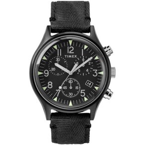 Timex MK1 스틸 크로노그래프 42mm 블랙 다이얼 시계 TW2R68700