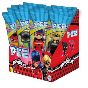 Miraculous Ladybug PEZ 파티 팩 (디스펜서 12개 팩 각 캔디 2개 개별 포장)