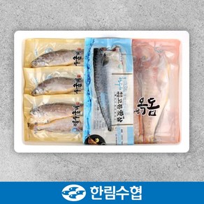 제주 한림수협 옥돔&굴비&고등어 혼합 선물세트 1호 / 옥돔 130g*3팩+굴비600g(10미)+고등어120g*5+부직포가방, 1개