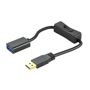 켜짐 전원 스위치가있는 USB 케이블 직선형 USB3.0 남성 대 여성 데이터 라인 전원 공급 장치 확장 케이블 코드, 1m