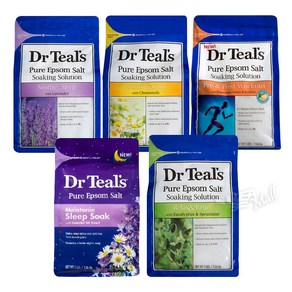 1+1 닥터틸즈 퓨어 엡섬 솔트 입욕제 반신욕 1.36kg DR TEAL'S PURE EPSOM SALT SOAKS, PRE A POST WORKOUT SOAK, LAVENDER, 2개