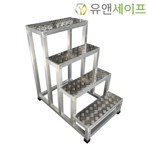 [유앤세이프] 국산 알루미늄 계단발판 사다리 안전 체크발판 고무캡 1단 2단 3단 4단, 4단 고무캡(체크), 1개