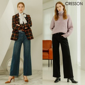 CRESSON 21FW 세미와이드 기모데님팬츠