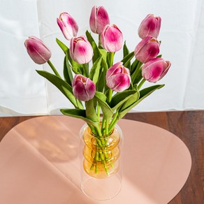 할메이드 생화같은 조화 꽃 hf01 튤립 10p, hf01 튤립 퍼플10P, 10개