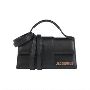 jacquemus Le Bambino SS22 레이디 골드 로고 및 하드웨어 슬림 숄더 숄더 블랙 213BA0073060001