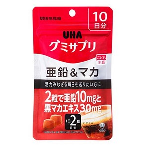 UHA Gummy Supple UHA구미서플리먼트 아연&마카 콜라맛 파우치 20알 10일분, 1개, 20정