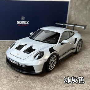 NOREV 1:18 포르쉐 911 992GT3 RS 2022 피규어 프라모델 모형, 아이스그레이, 1개