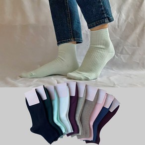 YMSOCKS [데일리] 여성 단목 데일리 패션 면양말 10족 세트