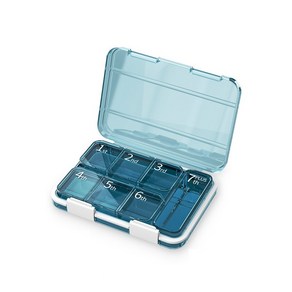 디모어 고급형 일주일 요일별 휴대용 알약케이스 7일 약통 블루, 1개