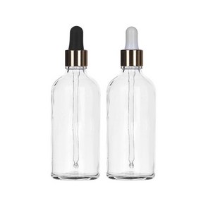 [묶음 1-10] 유리병 골드스포이드 5-100ml 허브스프레이공병, 100ml, 1개, 흰색고무 투명유리병