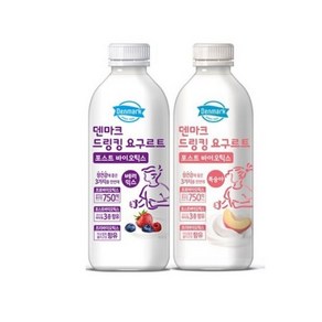 덴마크 드링킹요구르트 750mlx6병(복숭아3+베리믹스3)무배, 6개, 750ml