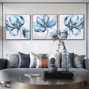보석십자수 3단세트 맑고 청초한 푸른 꽃 꽃송이 대형 비즈 선물 집콕 취미, 120x40cm (40x40cm 3개), 1개