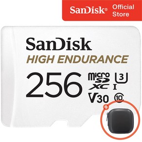 샌디스크 High Enduance 블랙박스 마이크로 SD 카드 / 메모리 케이스, 256GB, 1개