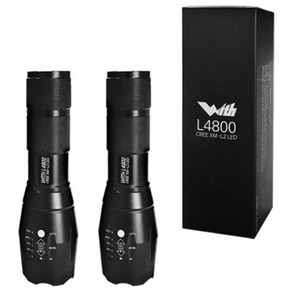 [WITH] 1400루멘 밝기 L2전구 LED 라이트 손전등 L4800, 2개