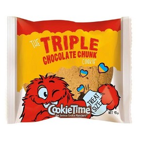 Cookie Time 쿠키타임 Teat 사이즈 트리플 초콜릿 청크 쿠키 스낵 45g 7팩, 7개