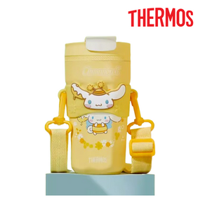 THERMOS 써모스 산리오 시나모롤 텀블러 보온 보냉 머그컵 초등학생 선물, 똑딱이 400ml_허니 + 스트랩, 1개