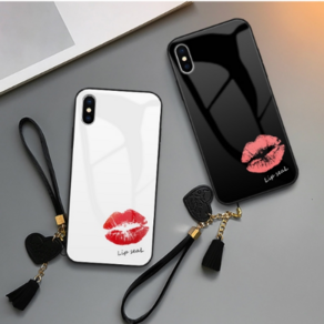 갤럭시 S21울트라 S21플러스 S21 케이스 매력 입술 유광 테슬 스트랩 폰케이스 galaxy s21+ lips strap case