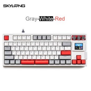 커스텀키보드 SKYLOONG GK87 Po 3모드 무선 기계식 풀키 핫스왑 가능 87키 PBT 푸딩 키캡 RGB 백라이트 17인치 TFT LCD 화면 분할 스페이스 바 사용자 정, 적축, 없음, 1) GayWhiteRed  Rose SeaBlue