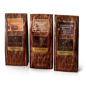 Godiva 고디바 그라운드 커피 3종 284g x 3팩 헤이즐넛 크림 초콜릿 트러플 카라멜, 3개