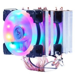 PC쿨러 CPU 냉각 케이스 쿨러 무소음 IWONGOU 에어 6 히트 파이프 AM4 프로세서 4 핀 90mm 선풍기 Lga 2011 1700 1200 1366 AM3, 2) 2 FAN 3PIN WITH LAMP  고정 색상, 5) 2 FAN 3PIN 색상ful  고정 색상LGA1