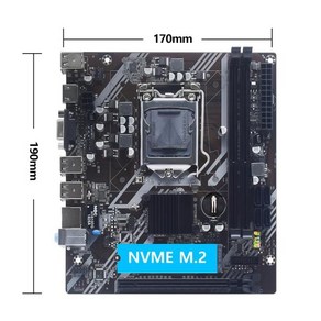 MUCAI 마더보드 LGA 1155 키트 인텔 코어 CPU 호환 2 세대 및 3 NVME SDD 지원 H61