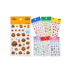 라인프렌즈 LINEFRIENDS BT21 클리어 스티커 STICKER