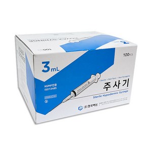 한국백신 일회용 주사기 3ml 23g 100p, 1개