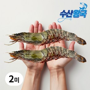 수산왕국 블랙 킹타이거새우 얼룩새우 2미 320g내외, 1개, 320g(2미) 내외