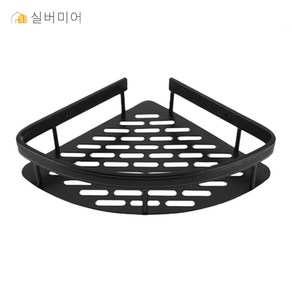 욕실 화장실 무타공 코너 선반 정리대, 블랙, 1개