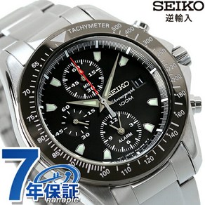 SEIKO 쿼츠 SNA487P1 (SNA487PC) 크로노그래프 손목시계 남성 블랙