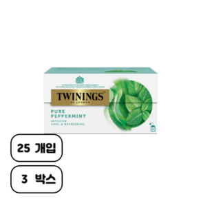 트와이닝 퓨어 페퍼민트 티백, 2g, 25개입, 3개