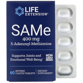 라이프익스텐션 SAMe 400mg S-아데노실-메티오닌 엔테릭 코티드 타블렛