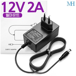 명호전자 12V2A 아답터 벽걸이형(TY1200200KImn) DC 12V 2A 어댑터, 12V2A 아답터(벽걸이형)+젠더3종세트, 1개