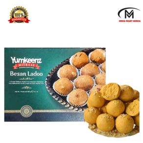 YUMKEENZ BESAN LADOO 400g(SWEETS)베산 라두( 인도 과자)1개, 1개, 400g