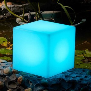 PE 플라스틱 LED 큐브 라이트 RGB 무선 호텔 장식 가구 방수 정원 빛나는 스툴 원격 제어 의자, 10cm LED Cube_1, 1개