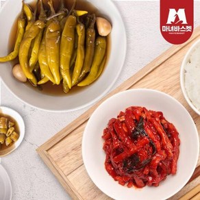 [마녀바스켓] 밥도둑 반찬 무말랭이1kg+간장 고추장아찌1kg, 1세트, 1kg