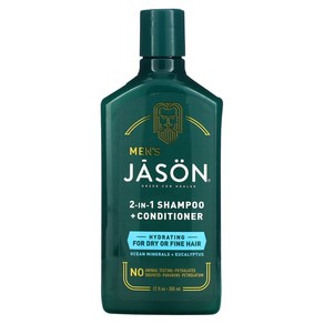 Jason Natual 두피 케어 Mens 2-IN-1 샴푸+컨디셔너 Fo Dy o Fine Hai Ocean Mineals (355ml), 1개, 355ml