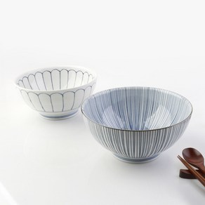 마루이 일본 도자기 식기세트, 면기 2P, 기꾸&스다레